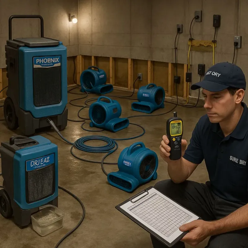 Structural Drying and Dehumidification process in Gloucester, MA